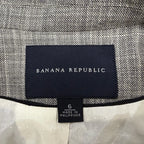 Banana Republic Short Sleeve Wool Blend Blazer Gray Plaid - label