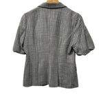 Banana Republic Short Sleeve Wool Blend Blazer Gray Plaid - back
