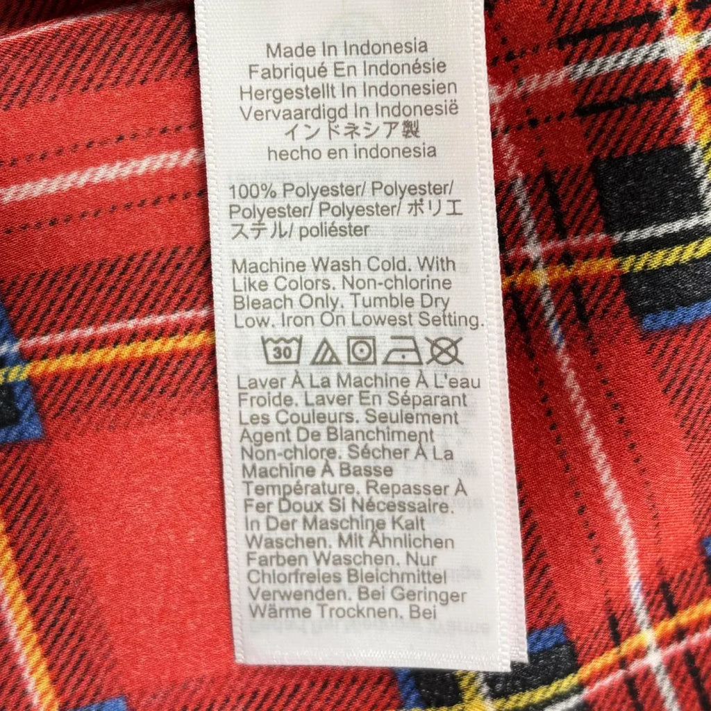 J.Crew Plaid Sleeveless V-Neck Top Red Tartan - label