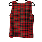 J.Crew Plaid Sleeveless V-Neck Top Red Tartan - back