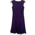 Tadashi Shoji Purple Lace-Trim Fit and Flare Dress - front