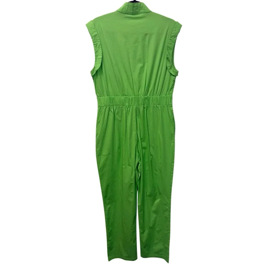 Closet London Green Cargo Utility Sleeveless Jumpsuit - back