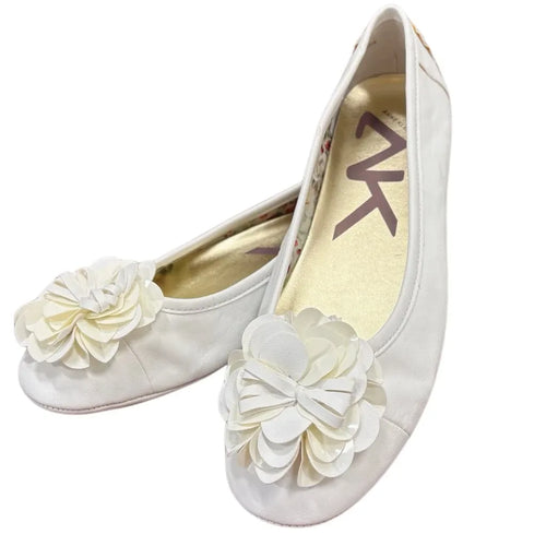 Anne Klein Bloom Floral Ballet Flats White - front
