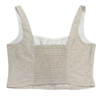 Banana Republic Linen Blend Smocked Crop Top Beige - back