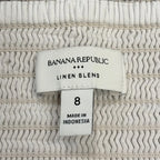 Banana Republic Linen Blend Smocked Crop Top Beige - label