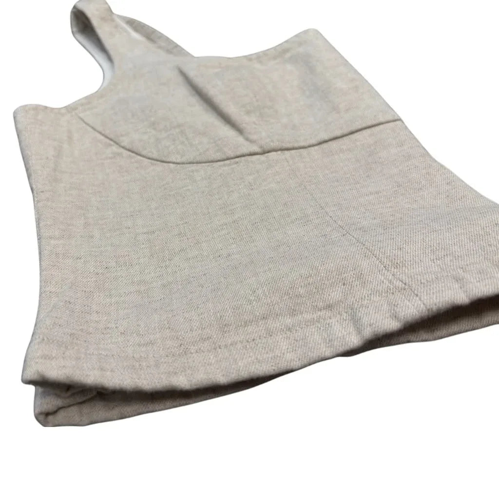 Banana Republic Linen Blend Smocked Crop Top Beige - detail