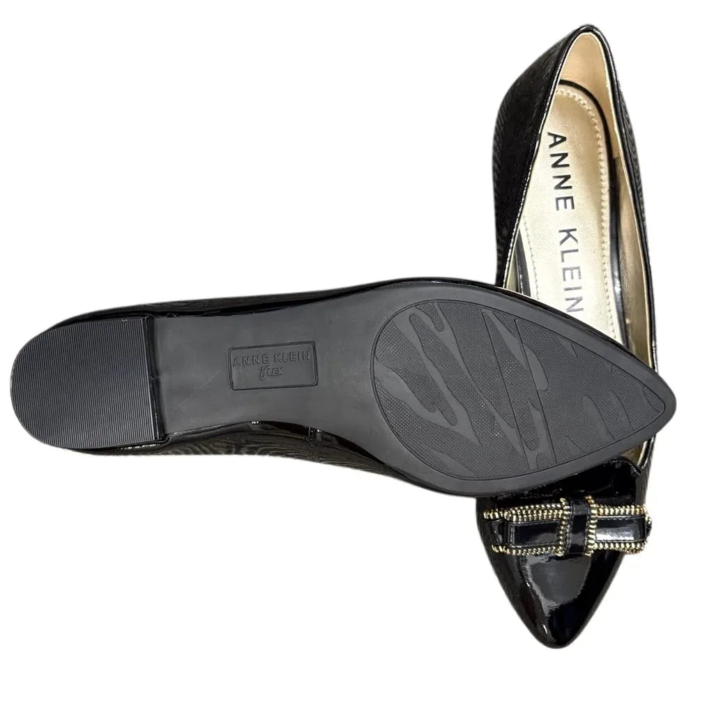 Anne Klein Akkeana Patent Leather Pointed Toe Flats - detail