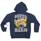 Super Mario Character Pullover Hoodie Navy Blue - back