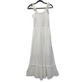 Zesica Smocked Bodice Tie-Shoulder Maxi Dress White - front