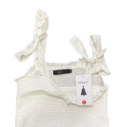 Zesica Smocked Bodice Tie-Shoulder Maxi Dress White - label