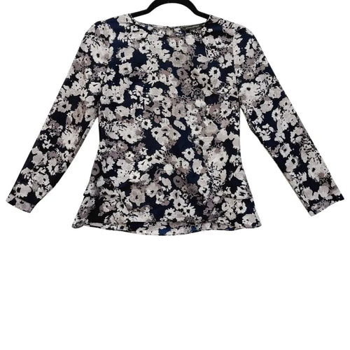 Banana Republic Floral Peplum Blouse Long Sleeve - front