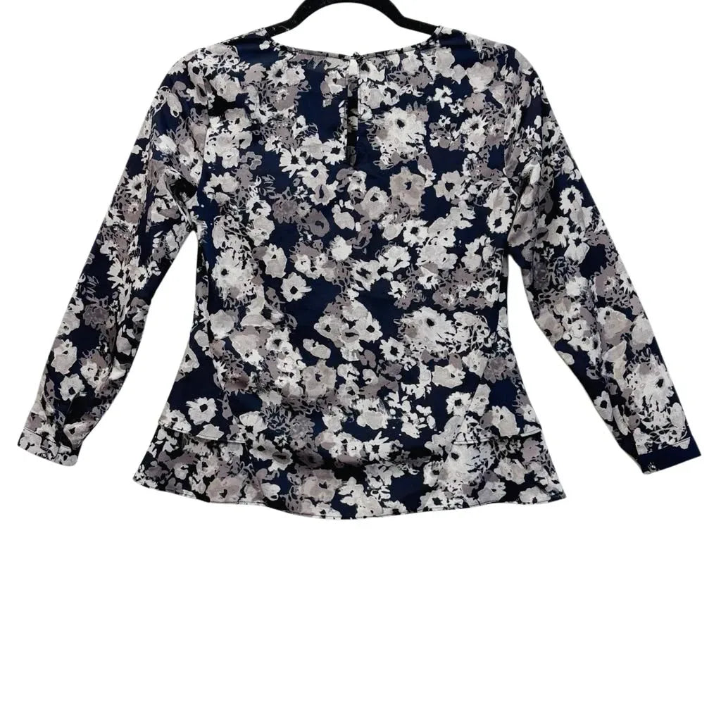 Banana Republic Floral Peplum Blouse Long Sleeve - back