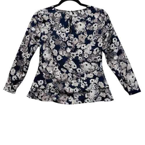 Banana Republic Floral Peplum Blouse Long Sleeve - back