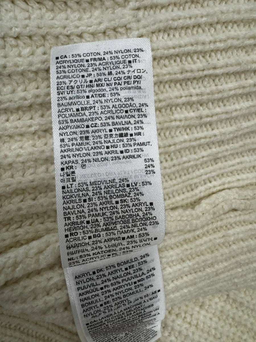 GAP Ribbed Knit Short-Sleeve Cardigan Cream - tag