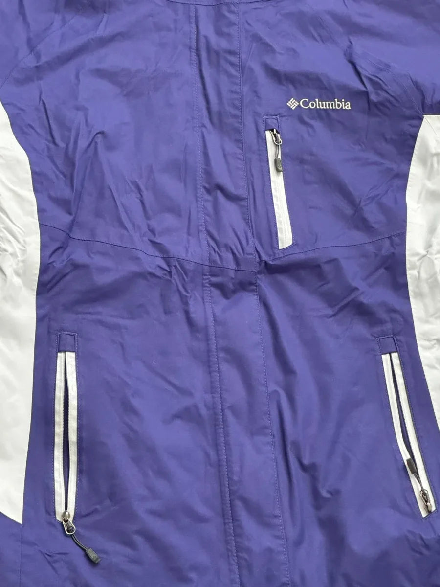 Columbia Omni-Heat Interchange Hooded Rain Jacket Purple - front