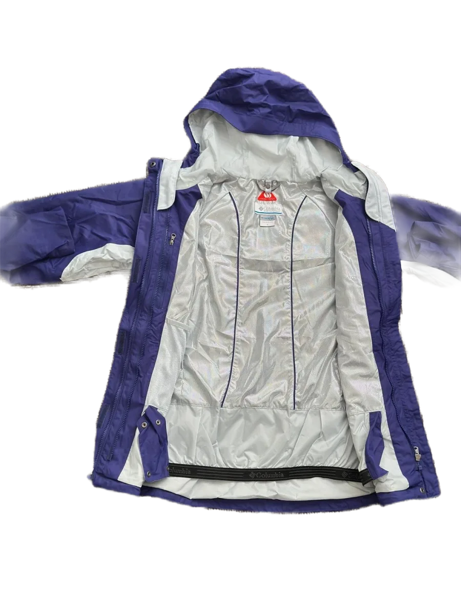 Columbia Omni-Heat Interchange Hooded Rain Jacket Purple - detail