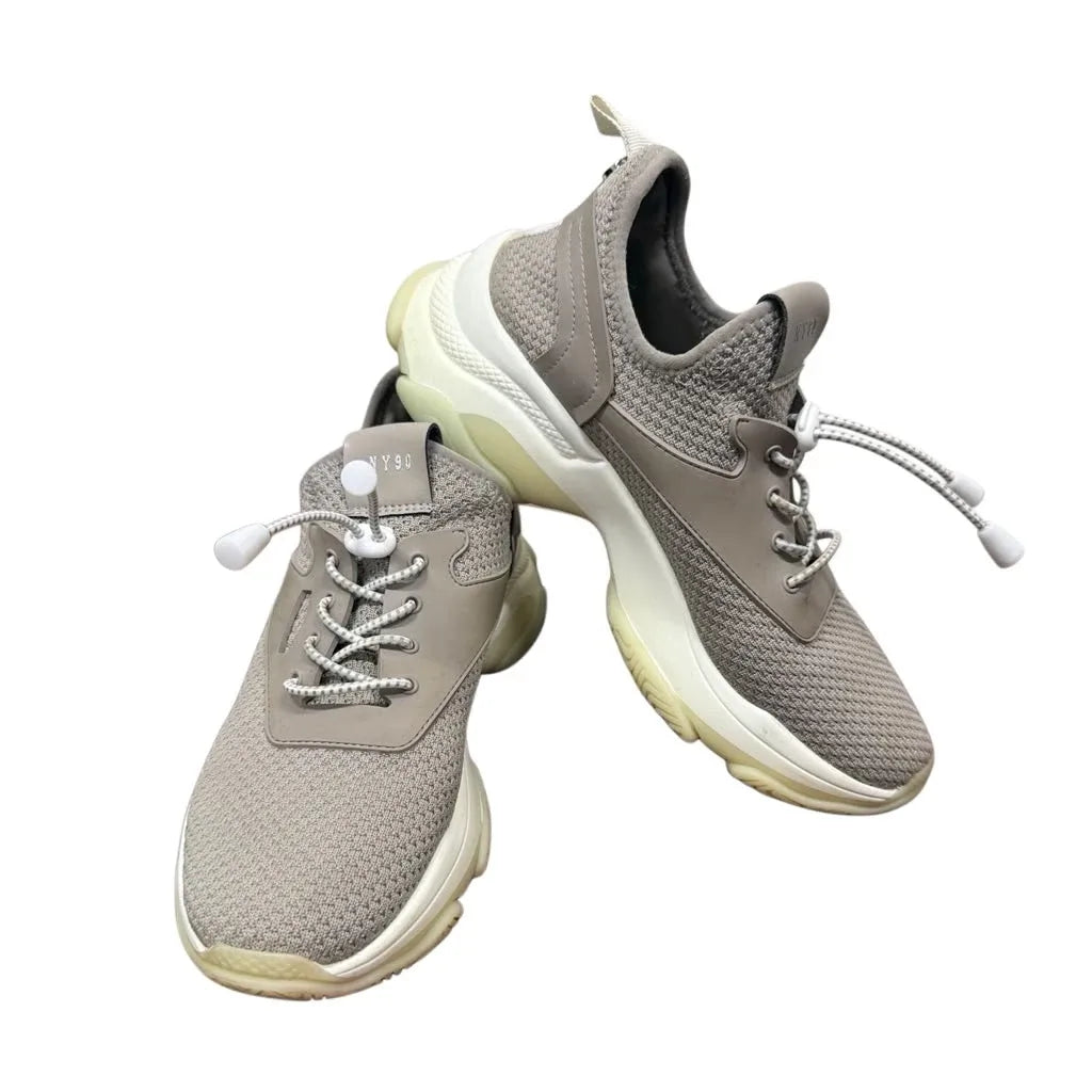 Steve Madden Myles Chunky Knit Sneakers Taupe - front