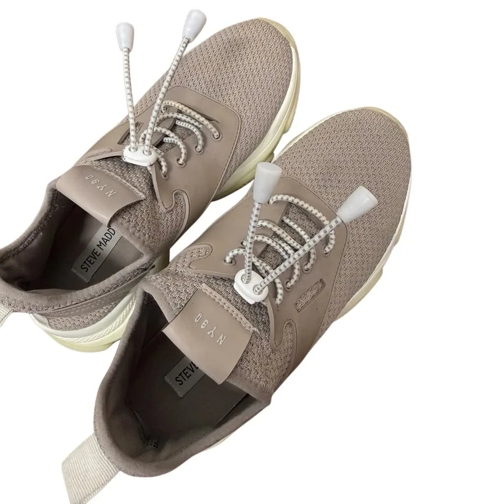 Steve Madden Myles Chunky Knit Sneakers Taupe - front