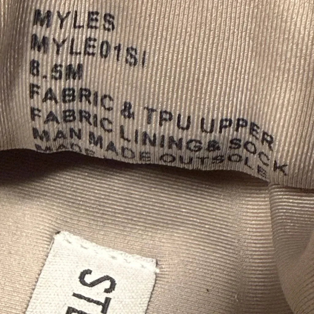 Steve Madden Myles Chunky Knit Sneakers Taupe - tag