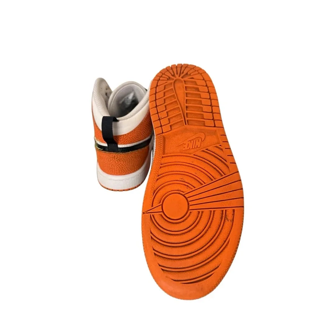 Jordan Air Jordan 1 Mid SE Kids Sneakers Orange - back