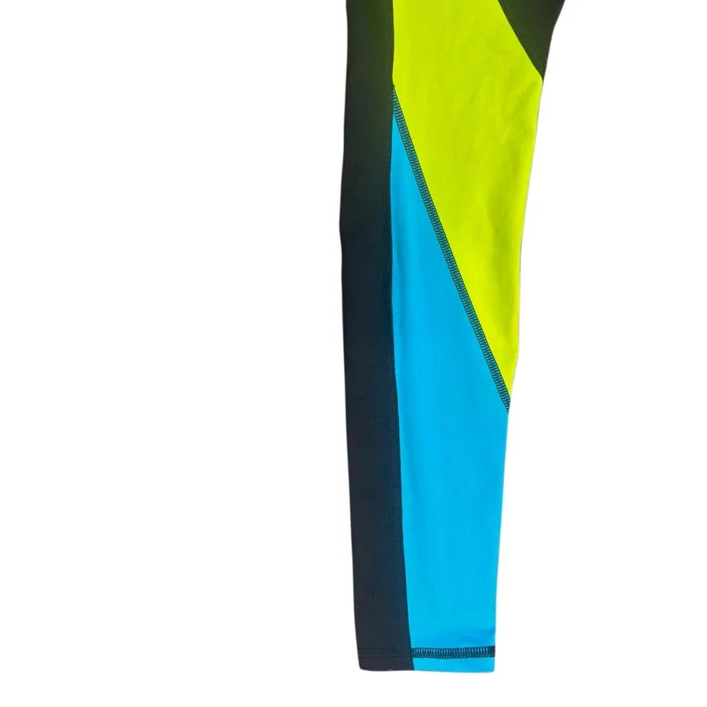 Puma Running Colorblock Leggings Black Yellow Cyan - detail