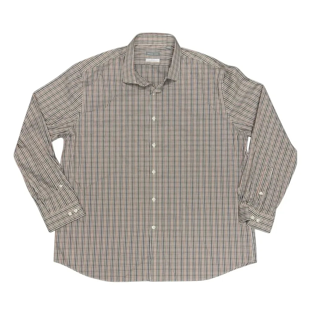 Michael Kors Slim Fit Travel Stretch Plaid Shirt XXL - front