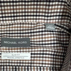 Michael Kors Slim Fit Travel Stretch Plaid Shirt XXL - tag