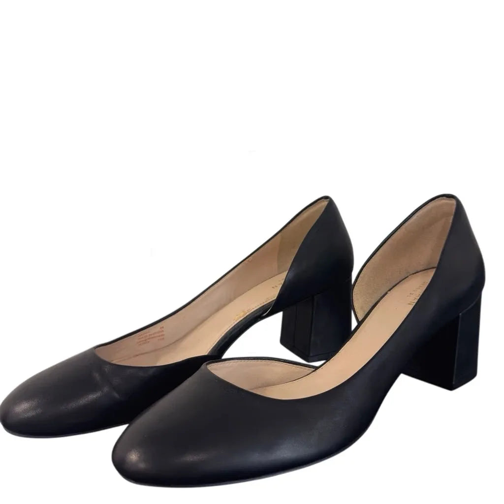Cole Haan Grand OS Block Heel Leather Pumps Black - front