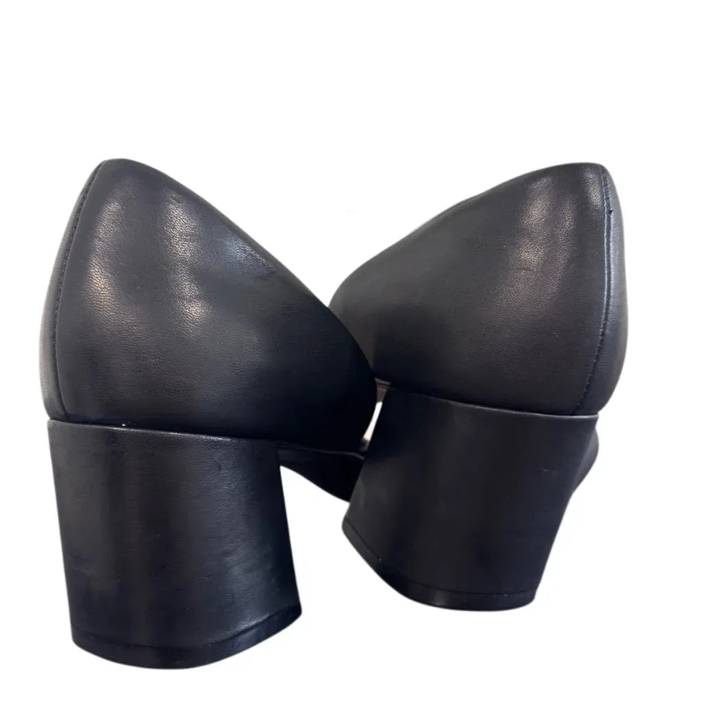 Cole Haan Grand OS Block Heel Leather Pumps Black - back