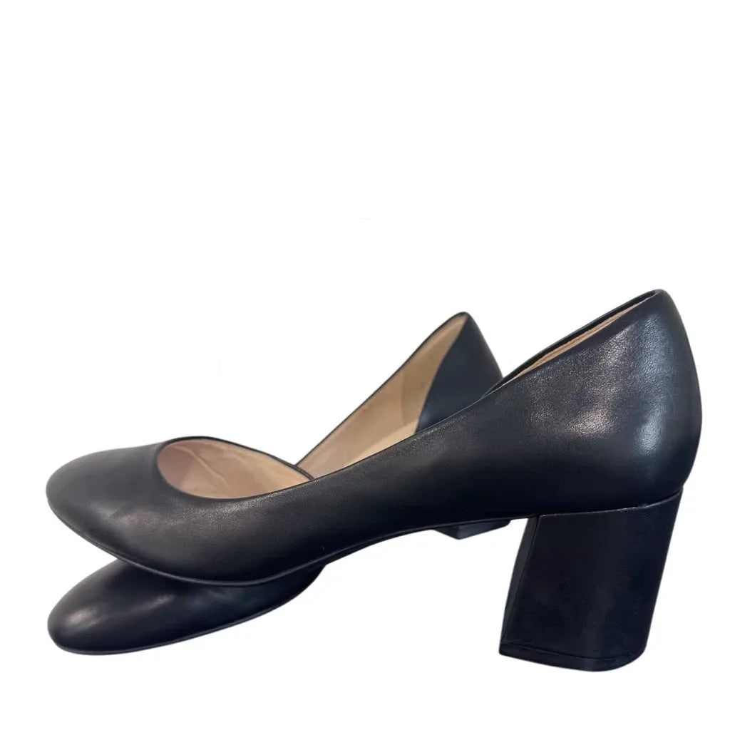Cole Haan Grand OS Block Heel Leather Pumps Black - front
