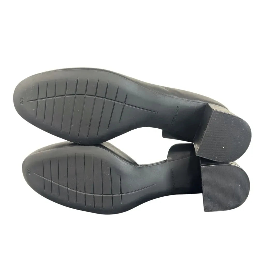 Cole Haan Grand OS Block Heel Leather Pumps Black - label