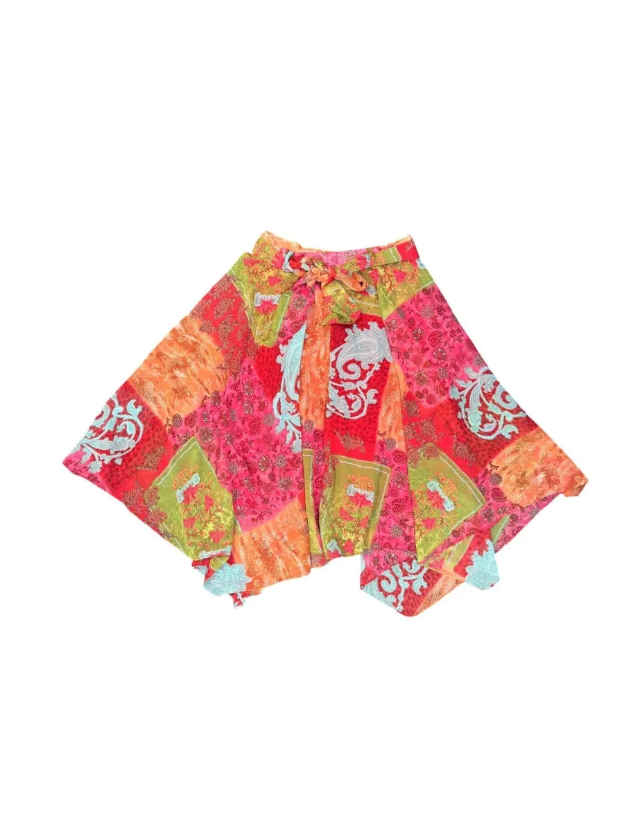 Skirt with Jilliam Tracy floral handkerchief hem - front