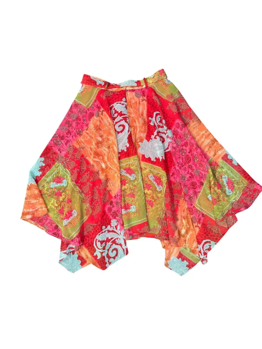 Skirt with Jilliam Tracy floral handkerchief hem - front