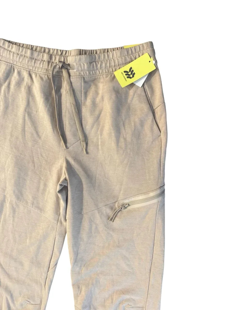 All in Motion Taupe Jogger Pants Zipper Pockets - detail