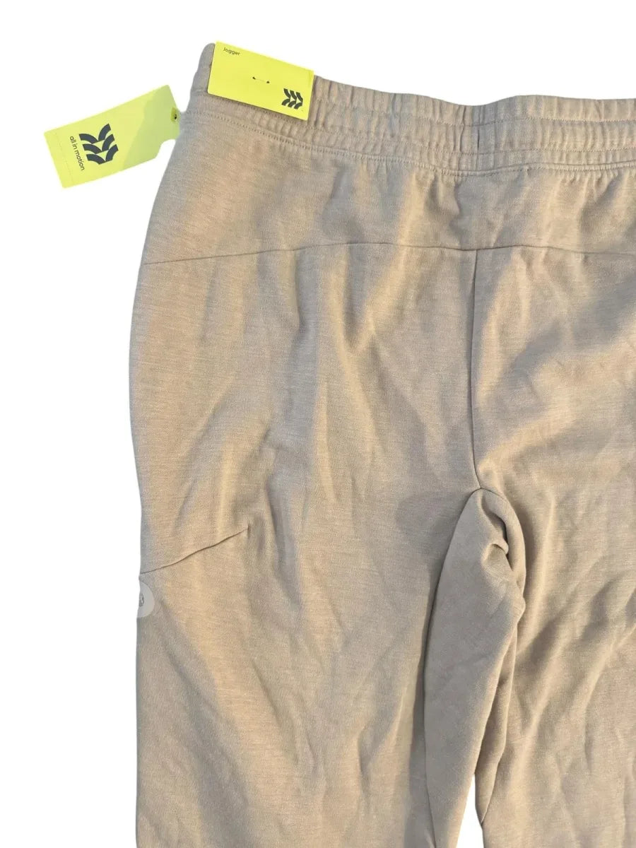 All in Motion Taupe Jogger Pants Zipper Pockets - detail