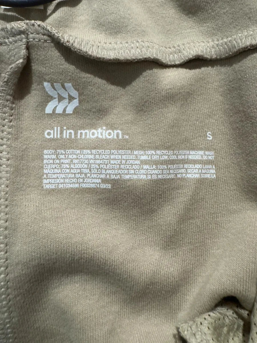All in Motion Taupe Jogger Pants Zipper Pockets