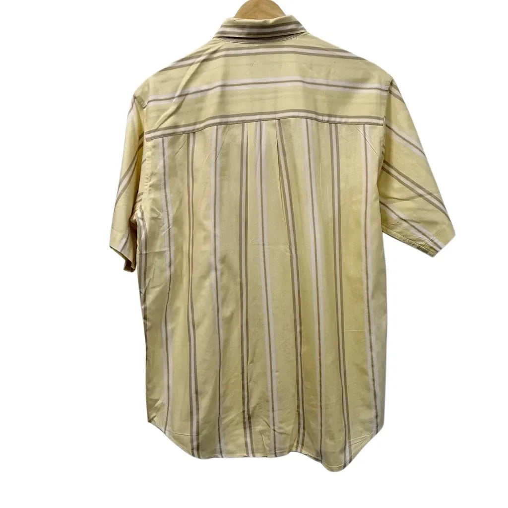 Britches Great Outdoors Yellow Striped Button-Down Shirt Small - back