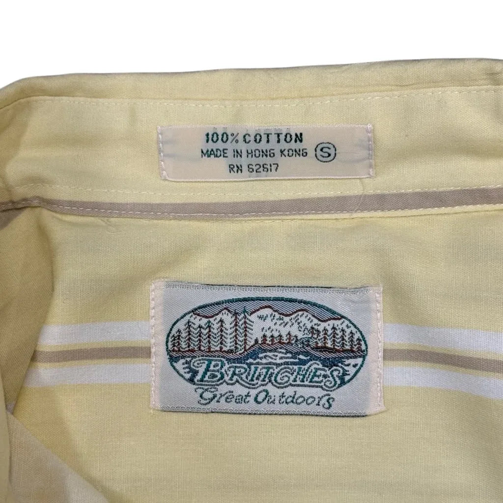 Britches Great Outdoors Yellow Striped Button-Down Shirt Small - label