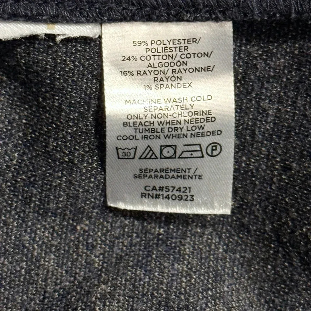 Loft Navy Herringbone Jogger Pants - label