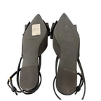 Rouge Helium Black Satin Bow Pointed-Toe Flats - back