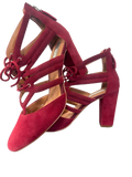 Jessica Simpson Suede Lace-Up Block Heel Sandal - detail
