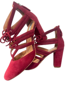 Jessica Simpson Suede Lace-Up Block Heel Sandal - detail