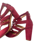 Jessica Simpson Suede Lace-Up Block Heel Sandal - detail