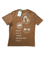 Free Planet National Park Graphic T-Shirt Brown - back