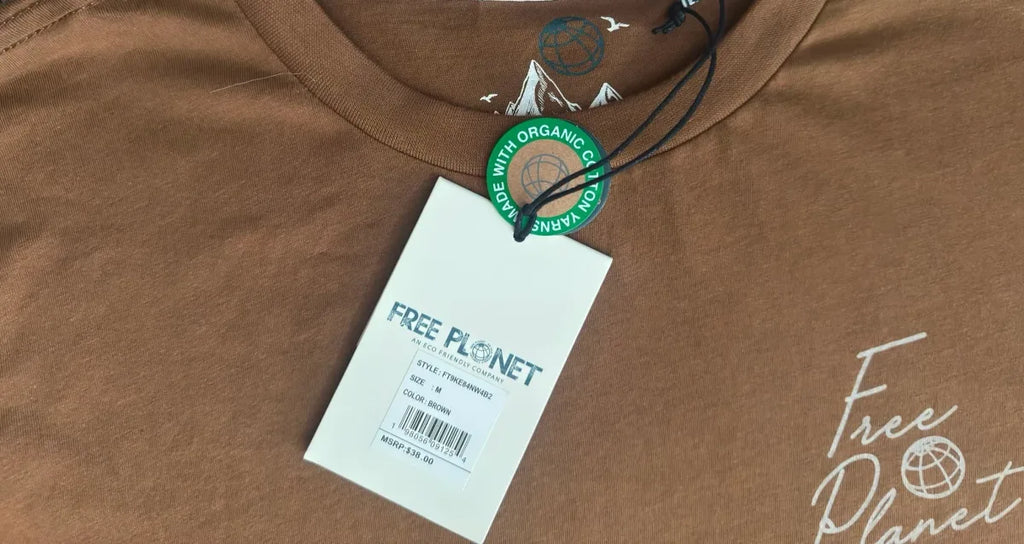 Free Planet National Park Graphic T-Shirt Brown - tag