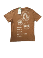 Free Planet National Park Graphic T-Shirt Brown - back