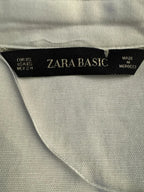 Zara Basic White Button-Down Shirt Contrast Stripe - tag