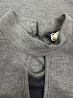 Route 3 Los Angeles Mock Neck Keyhole Top Gray - detail