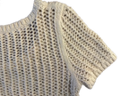 Open Knit Crop Top and Shorts Set Cream - detail