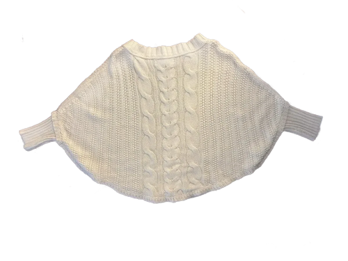 Ann Taylor LOFT Cable Knit Batwing Poncho Sweater Cream - back
